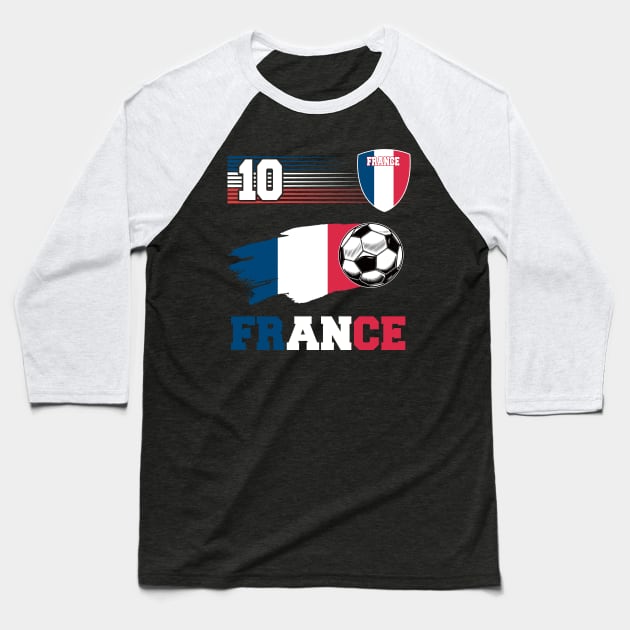 France 10 Soocer Jersey France Football Fan Soccer 2022 Baseball T-Shirt by luxembourgertreatable